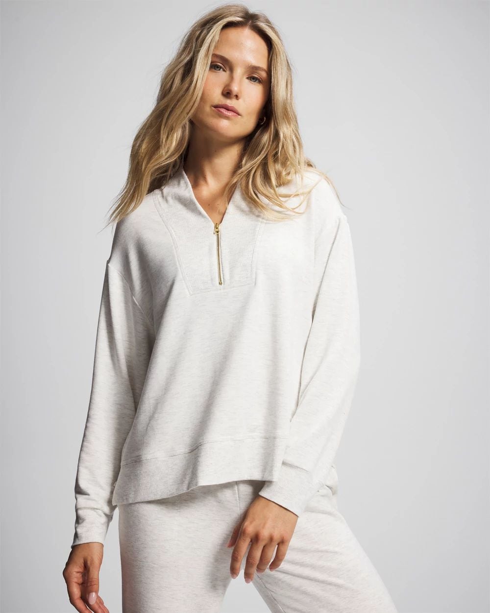 Ultrasoft Fleece Quarter Zip Sweatshirt | Soma